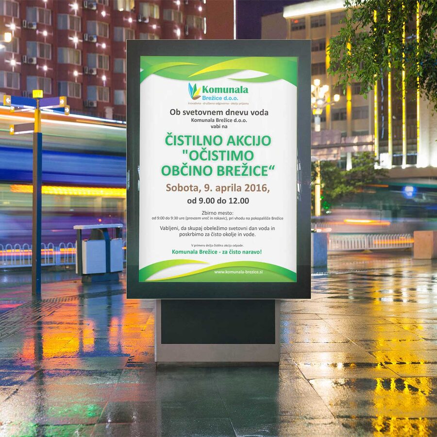Citylight plakat za Komunalo Brežice